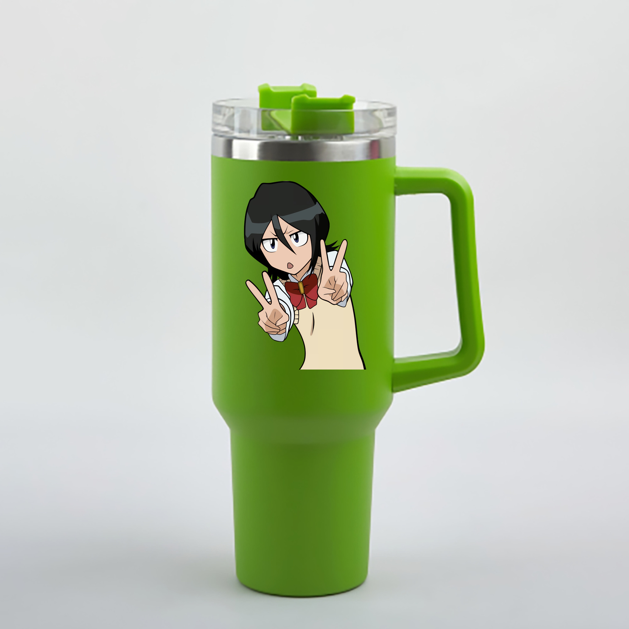 （画像用） ブリーチ 朽木ルキア BLEACH Kuchiki Rukia 1200mL車用タンブラー - クリスタルステッカー（プラスチックストロー付き）